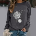 thumbnail image 2 of Women's Sweatshirts Dandelion Graphic Print Crewneck Long Sleeve Tops Casual Fall Loose Pullover Tee Shirts, 2 of 5