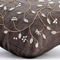 thumbnail image 3 of Pillow Case Zipper, Brown Pillow Cover, Beaded Leaves Garden Botanical Pillow Cover, Throw Pillow Cover 14x14 inch (35x35 cm), Cotton Linen Throw Pillow Cover, Floral - Pearl Aroma, 3 of 5