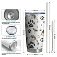 thumbnail image 6 of 20 Oz Beagle Dog and Footprints Coffee Tumbler Double Wall Insulated Stainless Steel Water Bottle | Metal Reusable Thermoses Flask with Cup Cap | Leak & Sweat Proof with Anti-Dust Lid, 6 of 7