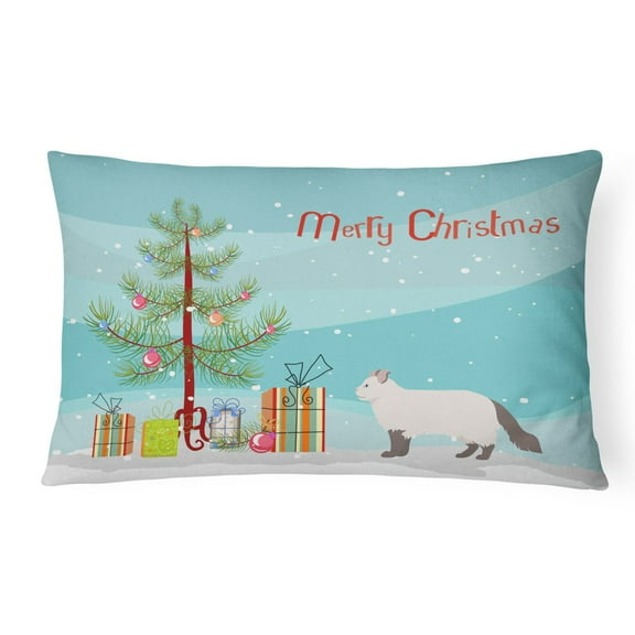 Carolines Treasures CK4553PW1216 Curl 2 Cat Merry Christmas Canvas Fabric Decorative Pillow, 12H x16W,