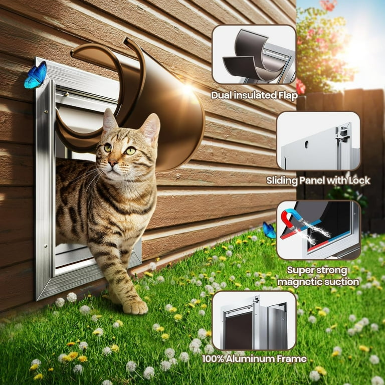 Cat Door for Wall, Small Dog Door, Heavy Duty Pet Door, All