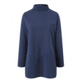 thumbnail image 4 of GEWSEY Womens Long Sleeve Tops Turtleneck Sweatshirt Fall Fashion 2025 Air Essentials Tunic Tops (Dark Blue, XXL), 4 of 5
