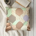 thumbnail image 3 of Modern Beige Geometric Shapes Overlapping Squares Diamond Design by Daphne Polselli Throw Pillow,  Tan, 3 of 5