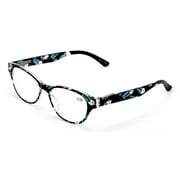 3 Pairs Women Classic Floral Readers With Spring Hinge - Oval Reading Glasses