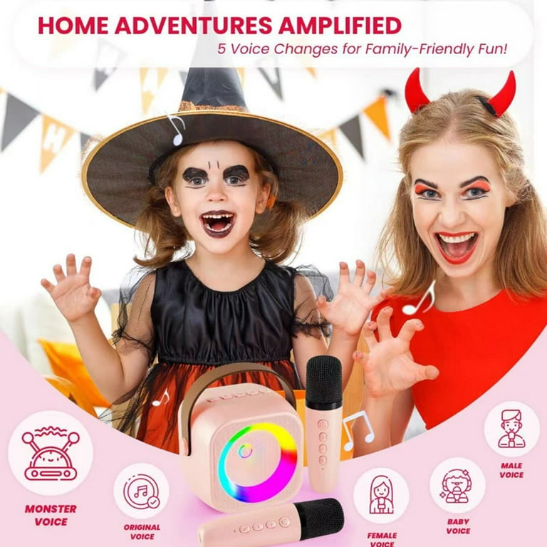 NIZELUK Machine De Karaoké En Solde Pour Adultes Et Enfants, Haut-Parleur Bluetooth Portable Avec 2 Microphones Sans Fil Uhf Syst Me Pa Boule Lumi Res