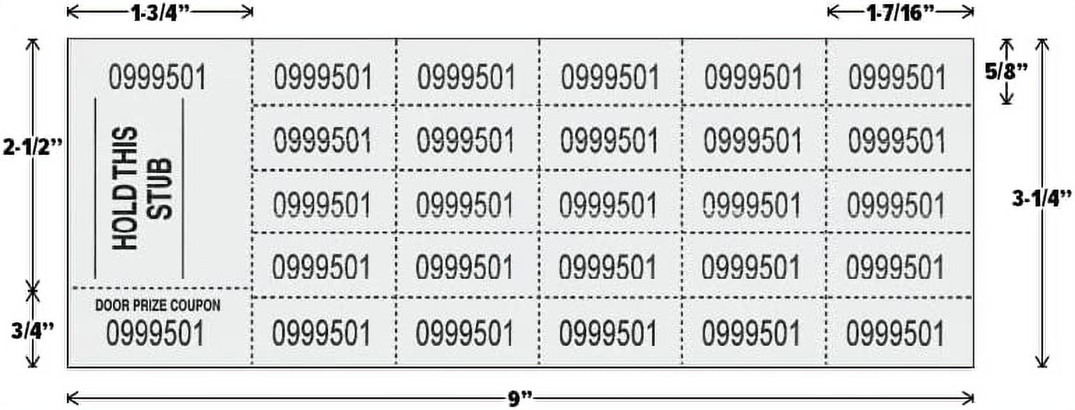 Auction Tickets - 500 Sheets (Yellow)