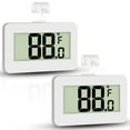 thumbnail image 1 of 2pcs Fridge Thermometer Hygrometer Digital Freeze Refrigerator Thermometer Waterproof Large LCD Display white, 1 of 5