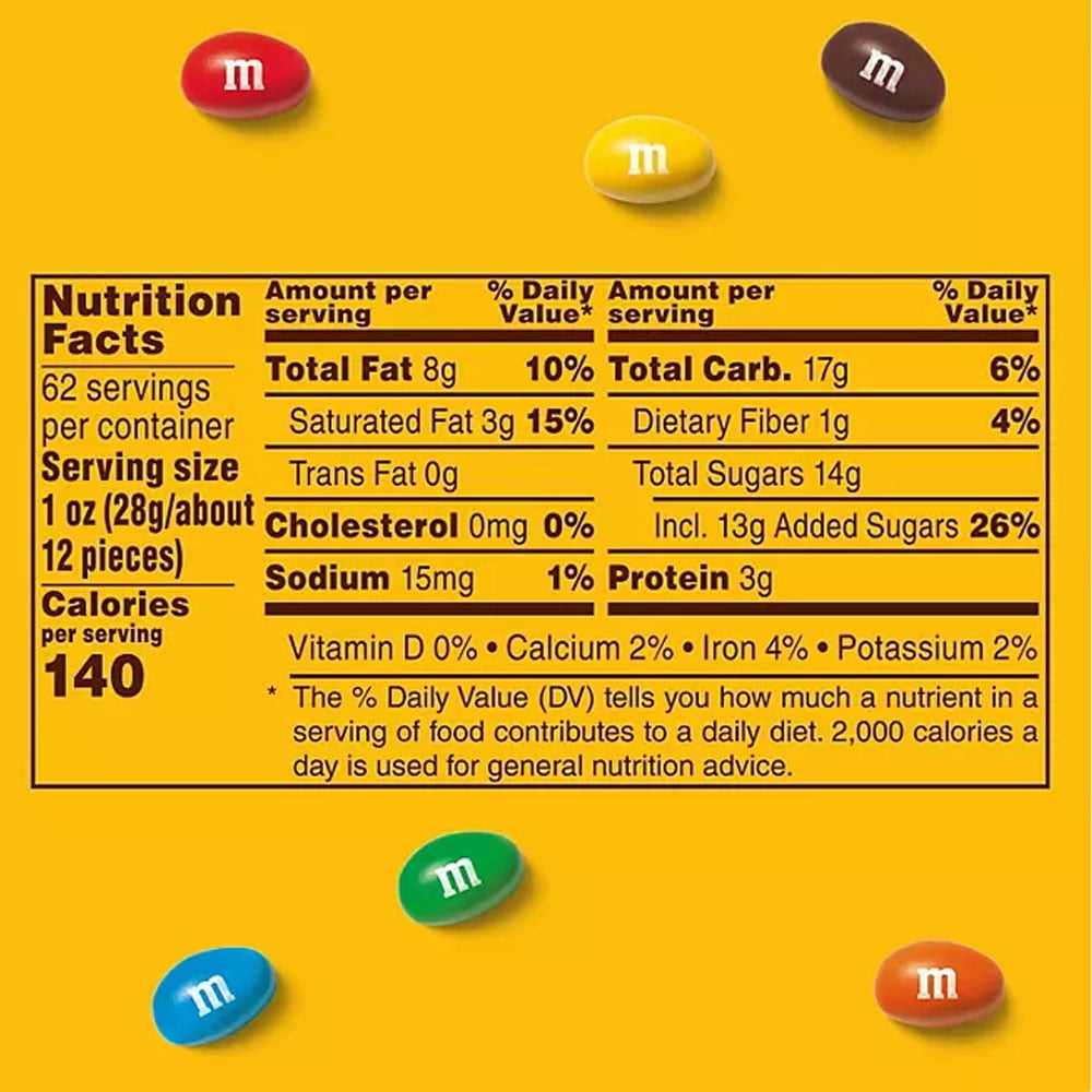 M&M'S Peanut Milk Chocolate Candy Bulk Jar (62 oz.) With Spoon