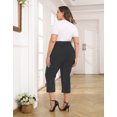thumbnail image 6 of HDE Women's Plus Size Pull On Capris with Pockets Cropped Pants Charcoal 3X, 6 of 6