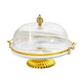 thumbnail image 2 of Decorative Kitchen Platter, Footed Pastry Display Server, Salad Bowl Cake Stand, Clear with Lid, 2 of 8