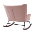 thumbnail image 3 of Upholstered Armchair Single Sofa Accent Glider Rocker Nursery Rocking Chair Fabric Padded Seat with High Backrest and Armrest Accent Chair for Living Room Bedroom Offices(Pink), 3 of 8