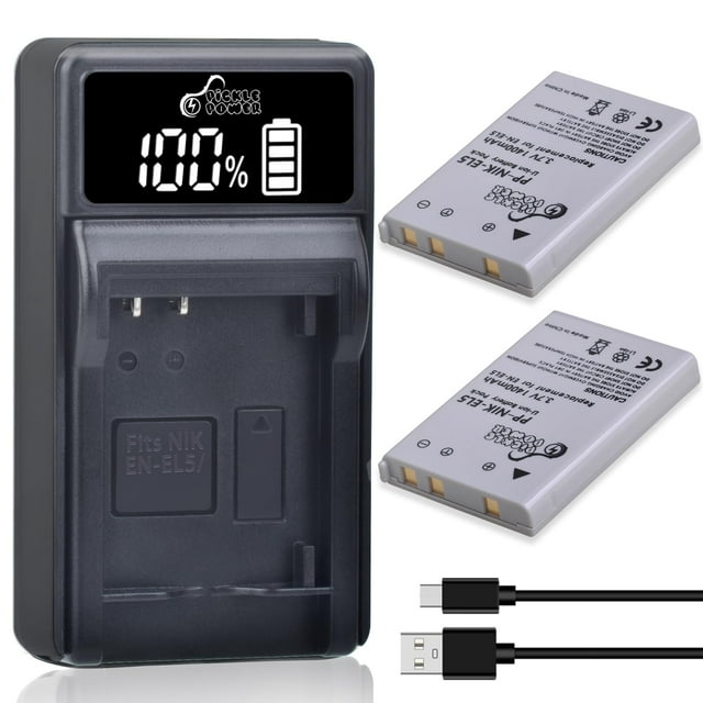 Batería y cargador Pickle Power EN-EL5 para Nikon Coolpix