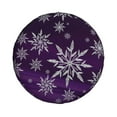 thumbnail image 2 of Gaeub Snowflake Gradient Purple 14-17in Tire Cover, Spare Tire Cover, for Camper Caravan, Trailer, Car, Truck, SUV, Jeep - 16 inch, 2 of 9