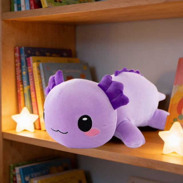 Lindo peluche de salamandra hexagonal | Peluche suave para niños | Ojos grandes y expresión sonriente | Regalo decorativo para el hogar