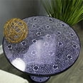 thumbnail image 4 of Maklaine Modern Solid Rosewood Round 18" Accent Table in Navy Blue, 4 of 7