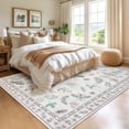 thumbnail image 3 of GlowSol  4x6 Charming Botanical Butterfly & Insect Washable Area Rug, Non-Slip Low-Pile Stain Resistant Floor Carpet for Living Room Bedroom Nursery Home Decor, Beige, 3 of 9