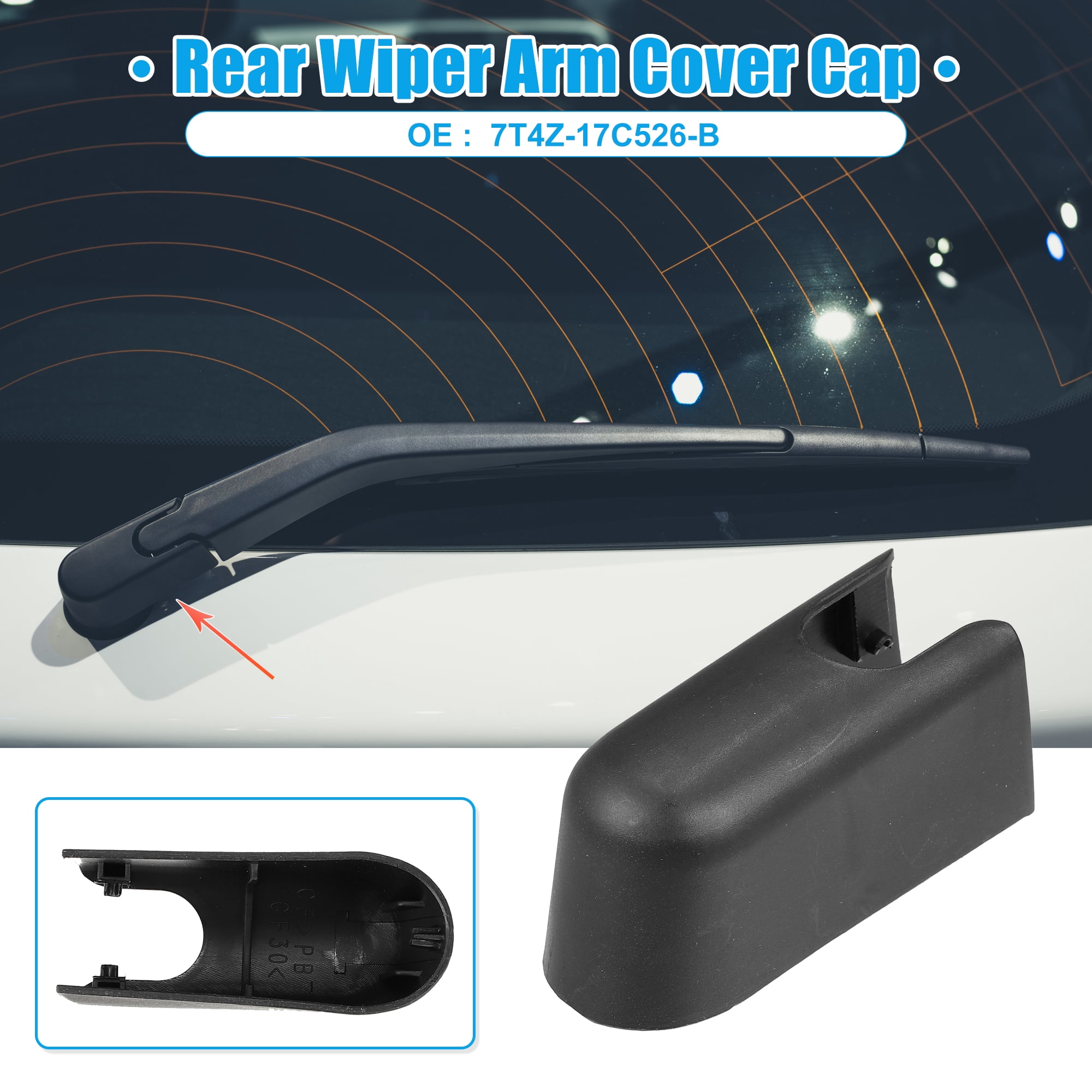 Unique Bargains Rear Wiper Arm Nut Cover Cap for Ford Edge 1-Pack Black