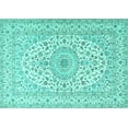 thumbnail image 1 of Ahgly Company Machine Washable Indoor Rectangle Medallion Turquoise Blue Traditional Area Rugs, 7' x 9', 1 of 4