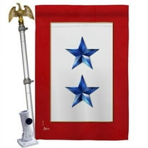 Americana Home & Garden HS141085-BO-02 28 x 40 in. 2 Blue Stars House Flag Set Armed Forces Military Service Double-Sided Decorative Vertical Flags & Decoration Banner Garden Yard Gift