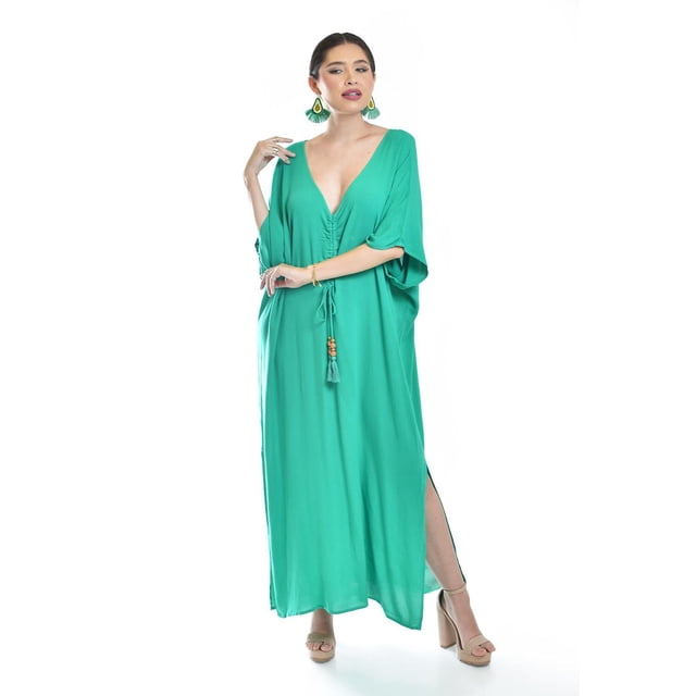 Vestido largo con ajuste frontal Roman Fashion /Juvenil, 4977 (Verde) verde G