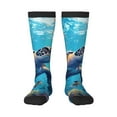 thumbnail image 2 of Lsque Colorful Underwater Plant Turtle Printed Crew Socks Men's Women's LightWeight Thin Casual Calf Socks ,Knee High Socks,Cotton Socks, 2 of 9