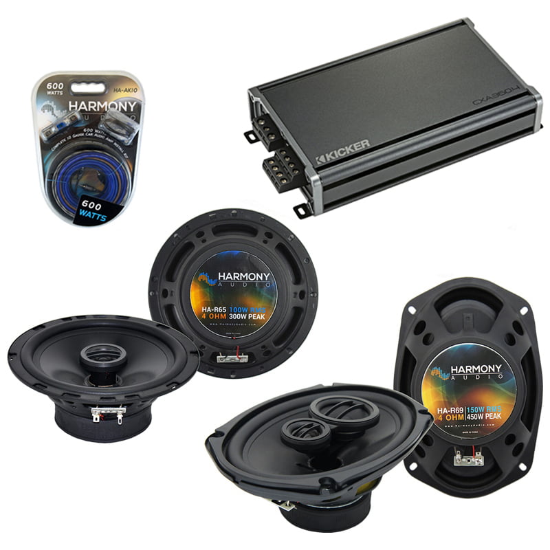 Compatible with Jeep Grand Cherokee 05-13 OEM Speaker Replacement Harmony  Bundle R69 R65  CXA360.4 Amp