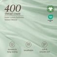 thumbnail image 6 of Bare Home Organic Sateen Sheet Set - 400 Thread Count - 100% Organic Cotton - 4 Piece - Queen, Willow, 6 of 10