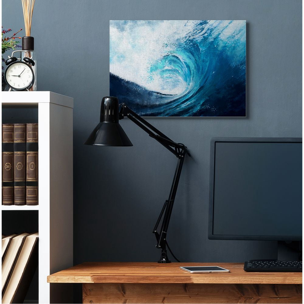 Stupell Industries Cresting Ocean Wave Blue Beach Painting Canvas Wall Art by Ziwei Li