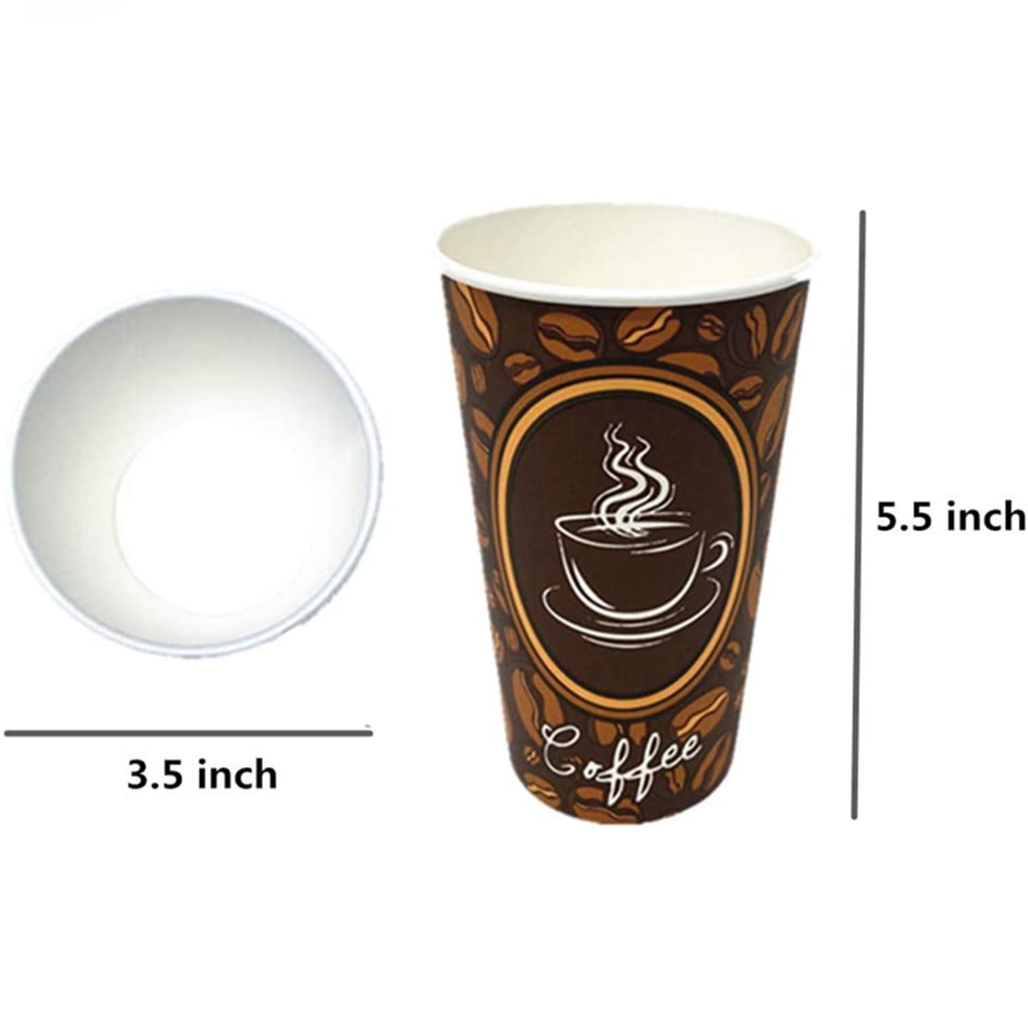 Tsyware 100 Count Disposable Paper Coffee Cups, 16oz Hot Drink Cups for Tea  and Coffee - Walmart.com