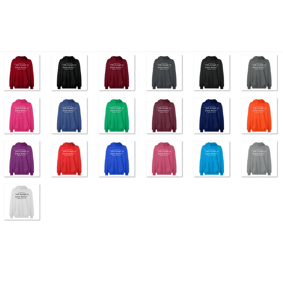 OXI Hoodie Sweatshirt - Old Enough Know To Better, Basic Casual Hoodie for Men's and Women Fleece Hoodie Long Sleeve - Antiquee Cherry Small