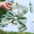thumbnail image 5 of WOLIAUO Dog Harness and Leash Set, Cute Bow Tie Plaid Harnesses for Puppy Cat, Adjustable Pet Kitties Vest, Breathable Harness Traction Rope for Boy Girl Small Animal (XS Green), 5 of 5
