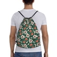 thumbnail image 2 of Kdxio Lilies Flowers Print Drawstring Backpack Bag,Waterproof Draw String Back Sack, Gym Drawstring Bags Swim Bag For Unisex, 2 of 9