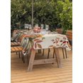 thumbnail image 2 of Outdoor Tablecloth with Umbrella Hole and Zipper, Green Orange Blue Pumpkin Rectangle Table Cloth 60x84 Inch Waterproof Tablecloth, Thanksgiving Fall Leaves Weeping Picnic Table Cover for Patio, 2 of 7
