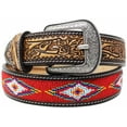 thumbnail image 2 of 37-38  Unisex 1.5" Western Floral Tooled Beaded Full-Grain Leather Belt 26RT27A, 2 of 2