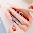 thumbnail image 3 of Estuche para bolígrafo, bolsa con cremallera de gran capacidad, soporte duradero para papelería, 3 of 5