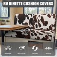 thumbnail image 4 of Cow Print Rv Dinette Cushion Covers Portable Bench Cushion Cover with 1 Backrest Cover & 1 Bench Cover Loveseat Slipcovers for Travel Trailer Couch for Kids, Dogs, 4 of 7
