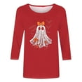 thumbnail image 4 of FDGIU Halloween Shirts for Women Women's Fashion Tees Casual Crewneck 3/4 Sleeve Loose T Shirt Ladies Blouses Shirts Spooky Season Graphic, 4 of 4