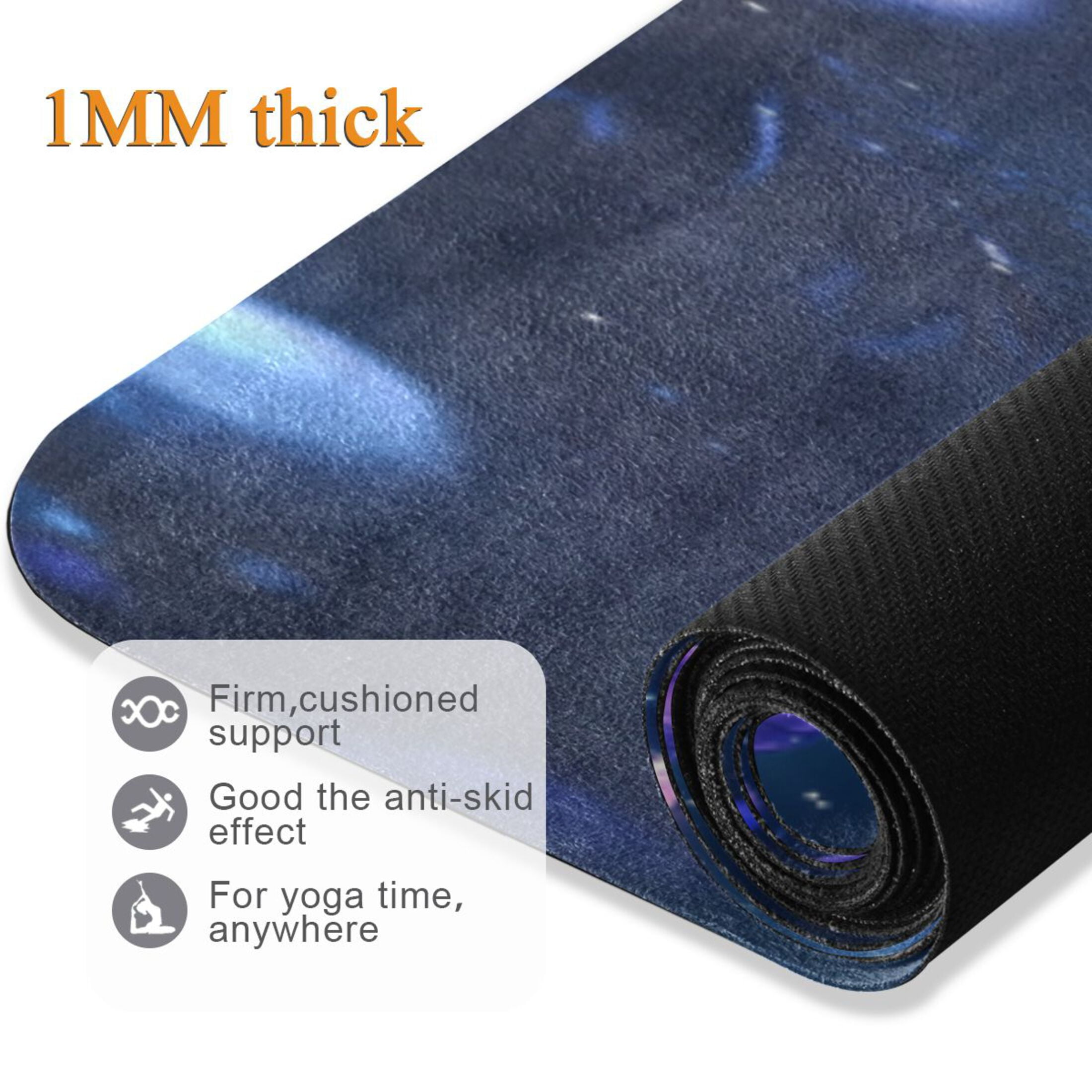 BZSMCE Yoga Mat Women Fitness Mat Starry Blossom Pattern