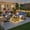 Denim Blue, variant on Ovios 4 Pieces Outdoor Furniture Set High Back All-Weather Wicker Patio Conversation Set with Solar Light Coffee Table, Denim Blue