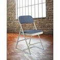 thumbnail image 3 of (4 Pack) NPS 2200 Series Deluxe Fabric Upholstered Double Hinge Premium Folding Chair, Imperial Blue Fabric/Grey Frame, 3 of 6