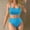*Blue, variant on Women's Square Neck High Waist Bikini Set, 2-Piece Swimsuit with Crop Top and High Cut Bottom, Adjustable Strap Bathing Suit for Beach and Pool Blue,Women's Plus XXL