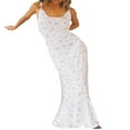 thumbnail image 2 of Robe Longue Florale pour Femmes Été Sans Manches Moulante à Bretelles Robe Maxi Robe d'Été, 2 of 6