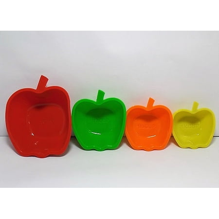 Smart Homes Set of 4 Silicone Apple Shaped Measuring (Best Foods For Apple Shaped Body)