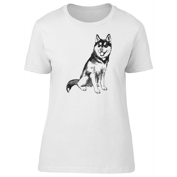 Cute Grunge Husky Sketch Tee Women's -Image by Shutterstock