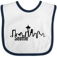 thumbnail image 3 of Inktastic Seattle Skyline Boys or Girls Baby Bib, 3 of 4