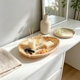 thumbnail image 4 of SLYNSHome Serving Tray Handwoven Bamboo Round Storage Basket, Natural Woven Fruit Bread Snack Holder for Kitchen Table Counter Farmhouse Home Decor, 4 of 6