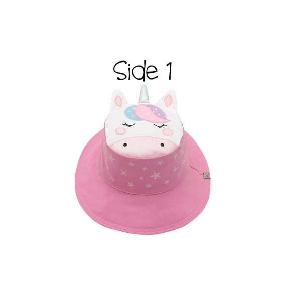 FLAPJACKKIDS Kids' Reversible Sun Hat - Unicorn/Star - M (2-4y)
