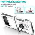thumbnail image 3 of Heavy Duty Case for Samsung Galaxy Z Flip 4, Full Body Case with 360° Rotation Metal Ring Holder Kickstand Rugged Shockproof Anti-Scratch Case,Pink, 3 of 5