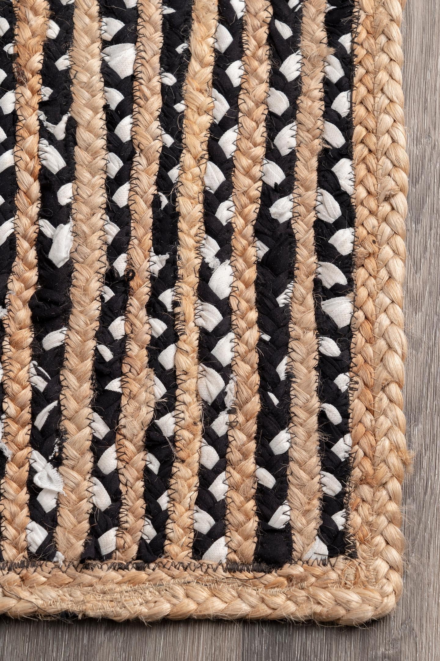 nuLOOM Glinda Natural Fiber Jute Area Rug, 7' 6" x 9' 6", Black