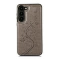 thumbnail image 6 of Compatible with Galaxy S23 Case Wallet with Card Holder,Embossed Butterfly Pattern PU Leather Double Magnetic Buttons Flip Shockproof Protective Cover for Samsung Galaxy S23, Gray, 6 of 9